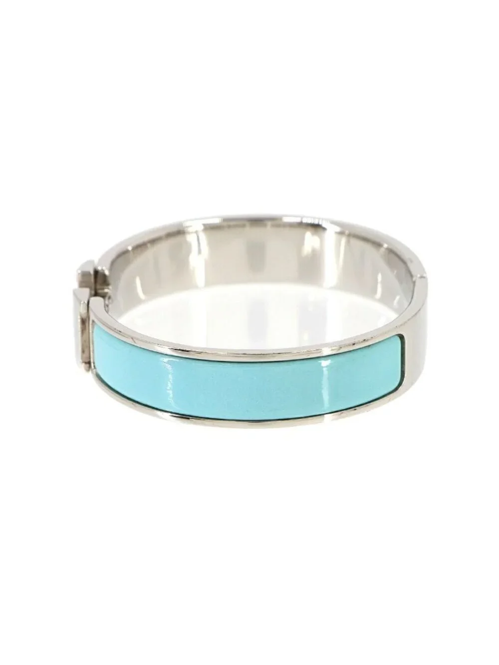 Hermes Clic PM Bangle Blue Silver Bracelet
